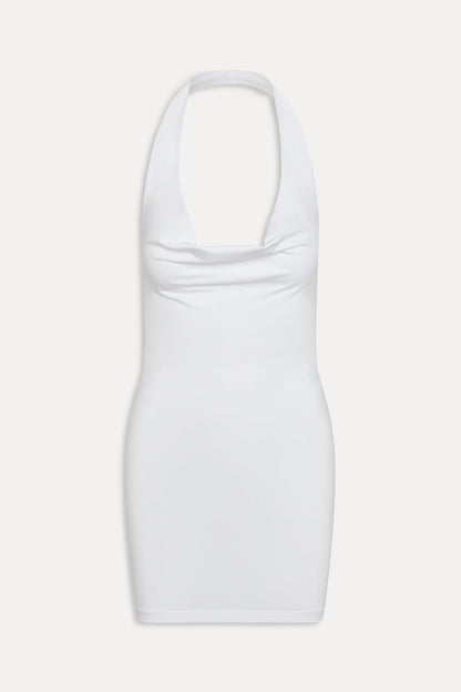 x JENNIE Solo Halter Mini Dress - Optic White | Frankies Bikinis