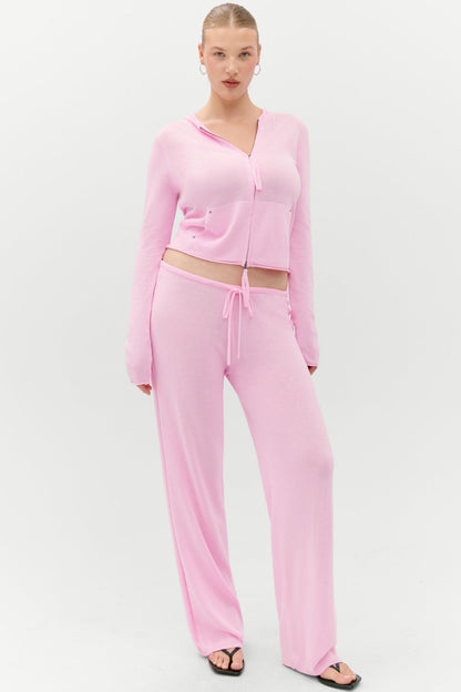 Ela Low Rise Knit Pants - Pink Cloud | Frankies Bikinis