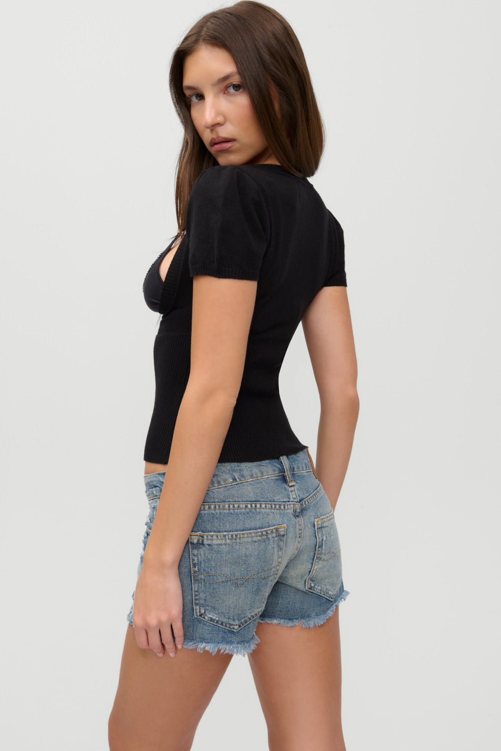 x JENNIE Sofia Knit Top - Black | Frankies Bikinis