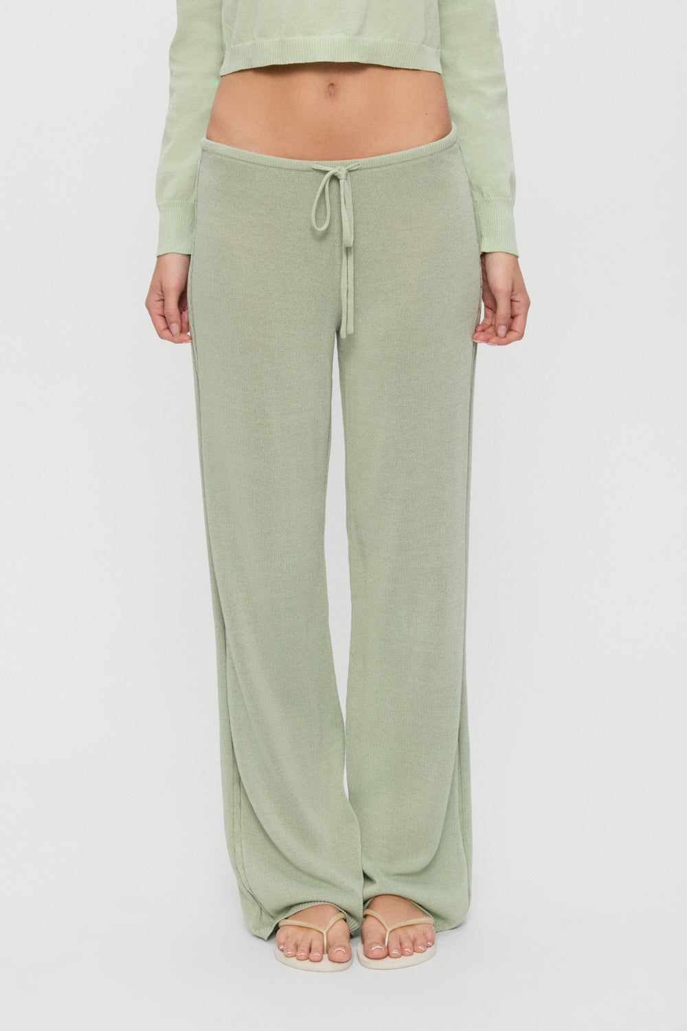 Ela Low Rise Knit Pants - Eucalyptus | Frankies Bikinis