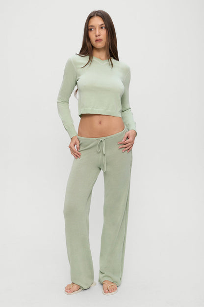 Ela Low Rise Knit Pants - Eucalyptus | Frankies Bikinis