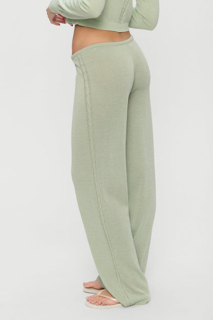 Ela Low Rise Knit Pants - Eucalyptus | Frankies Bikinis