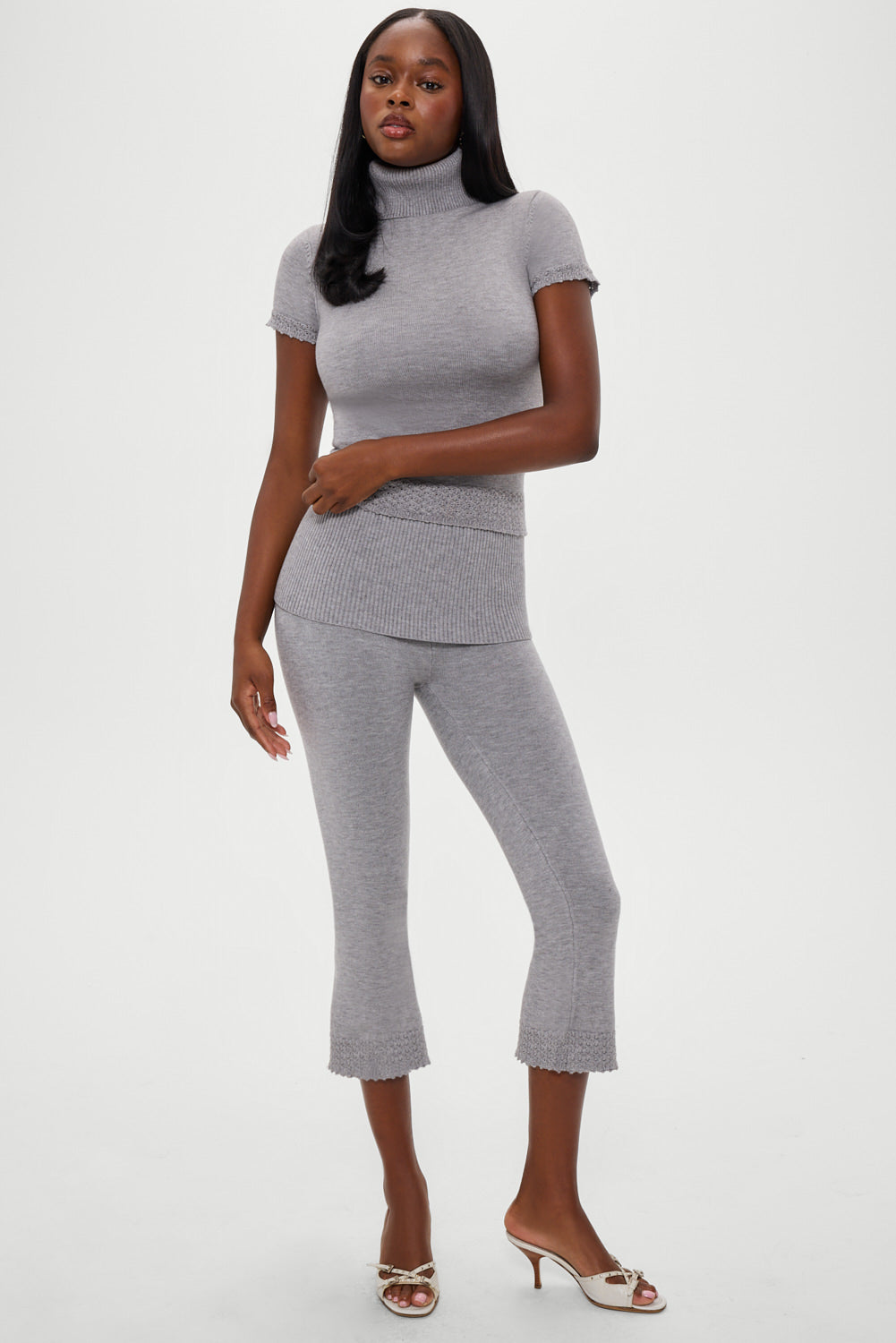 Jasmine Short Sleeve Turtleneck - Cloud Cover | Frankies Bikinis