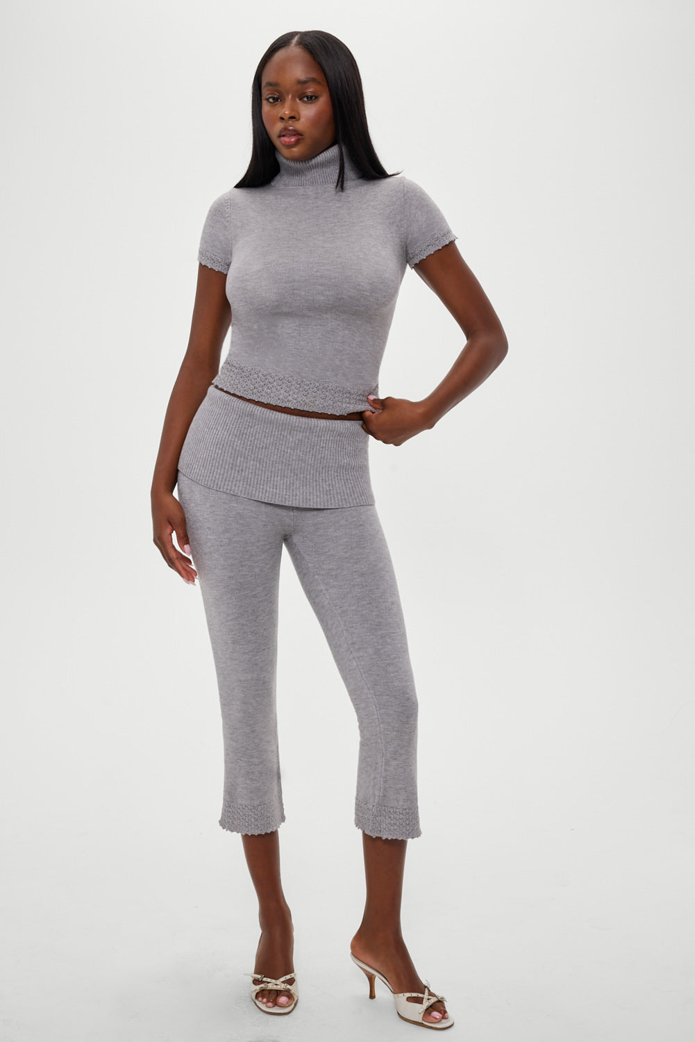 Milo Knit Capri Pants - Cloud Cover | Frankies Bikinis
