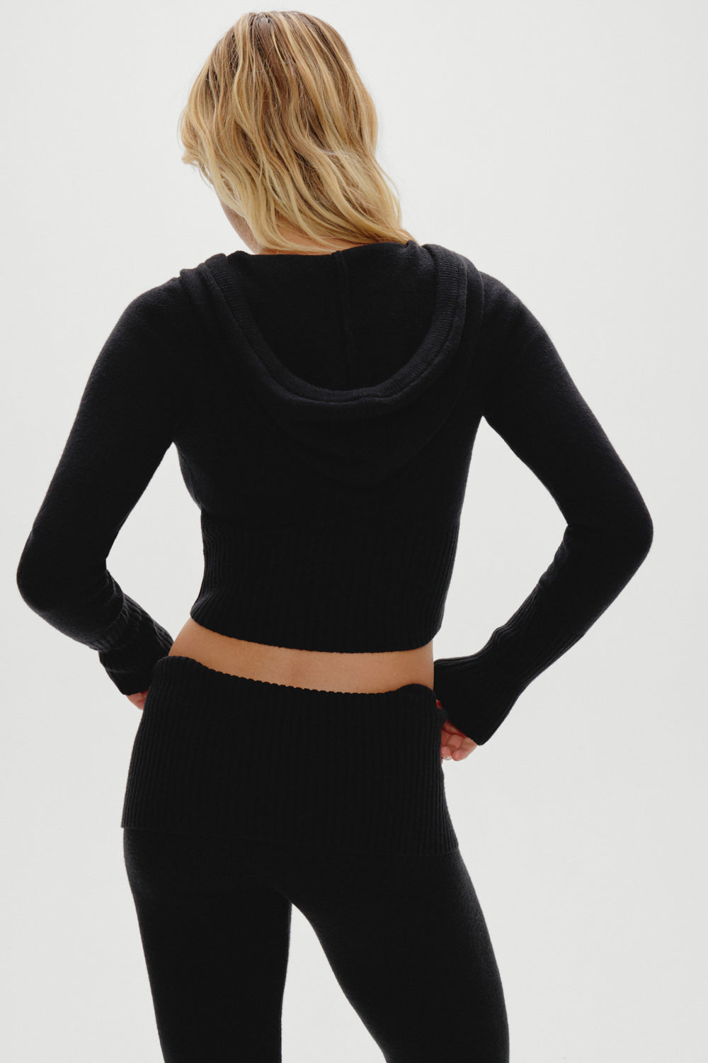 Aimee Zip Up Hoodie - Black | Frankies Bikinis