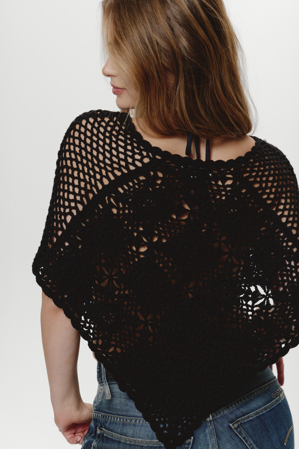 Sophie Crochet Poncho - Black | Frankies Bikinis
