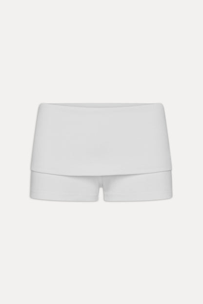 x JENNIE Eva Cotton Mini Shorts - Optic White | Frankies Bikinis