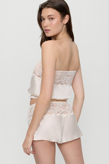 Rosie Silk Mini Shorts - Heaven | Frankies Bikinis