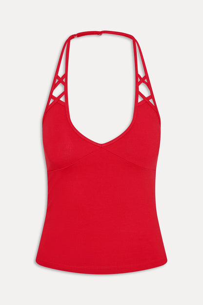 x JENNIE Nora Cotton Halter Top - Roses | Frankies Bikinis