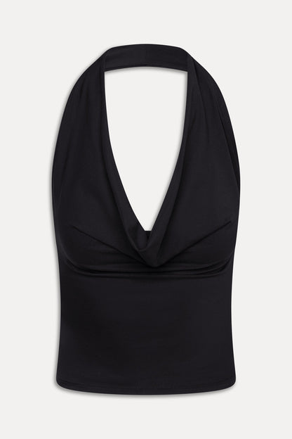 Jay Cowl Neck Top - Black | Frankies Bikinis