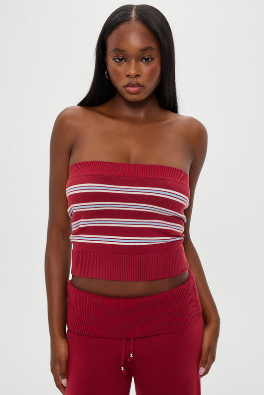 Destiny Knit Tube Top - Collegiate Stripe | Frankies Bikinis