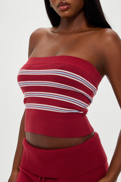 Destiny Knit Tube Top - Collegiate Stripe | Frankies Bikinis
