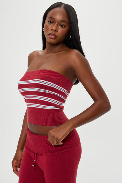 Destiny Knit Tube Top - Collegiate Stripe | Frankies Bikinis