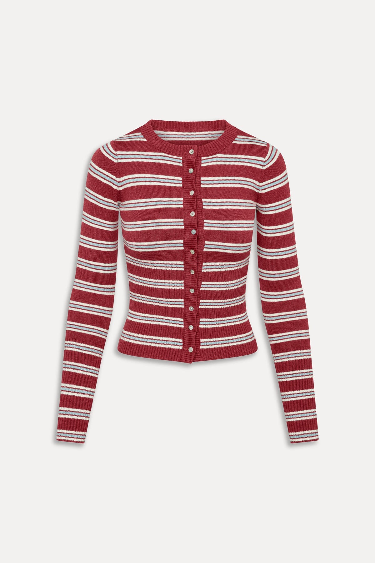 Lenon Button Up Knit Sweater - Collegiate Stripe | Frankies Bikinis