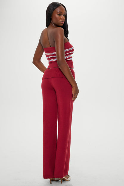 Dawson Knit Fold Over Pants - Rosewood | Frankies Bikinis
