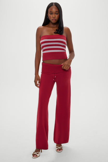 Dawson Knit Fold Over Pants - Rosewood | Frankies Bikinis