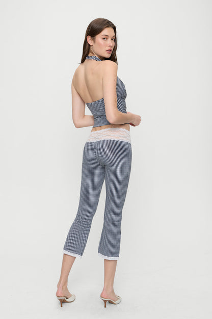Nikki Gingham Capri Pants - Midnight Wishes | Frankies Bikinis