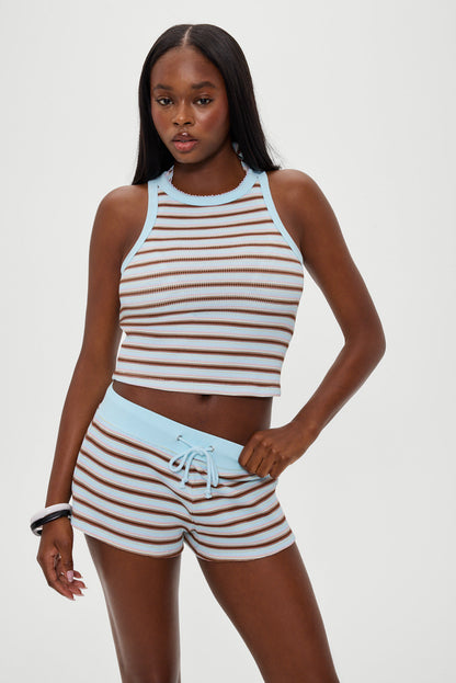Noah Striped Mini Shorts - Verona Stripe | Frankies Bikinis