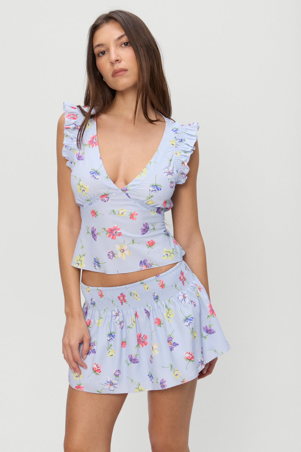 Clover Mini Skirt - Fresh Florals | Frankies Bikinis