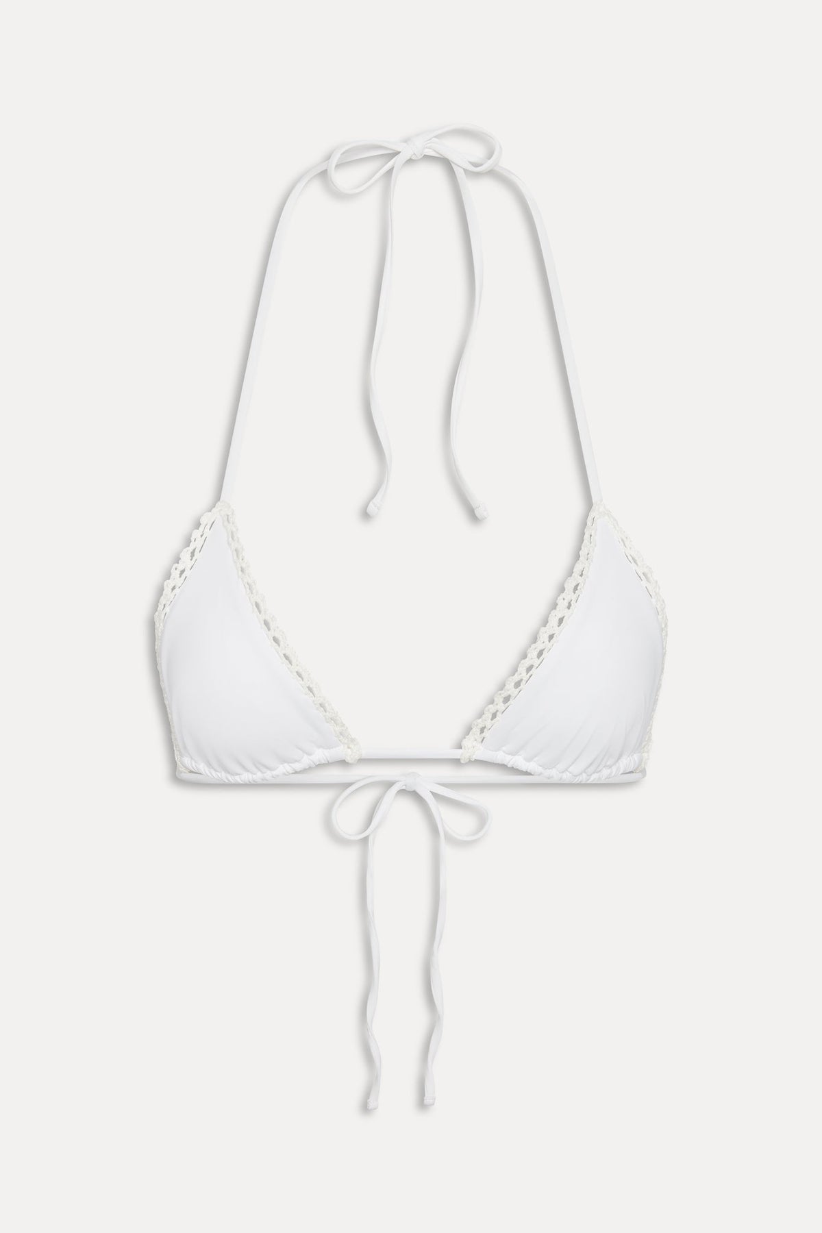 x JENNIE Nick Triangle Bikini Top - Ivory Crochet | Frankies Bikinis