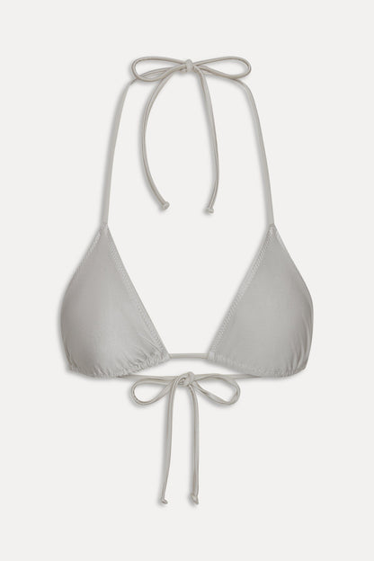 x JENNIE Nick Satin Bikini Top - Moon | Frankies Bikinis