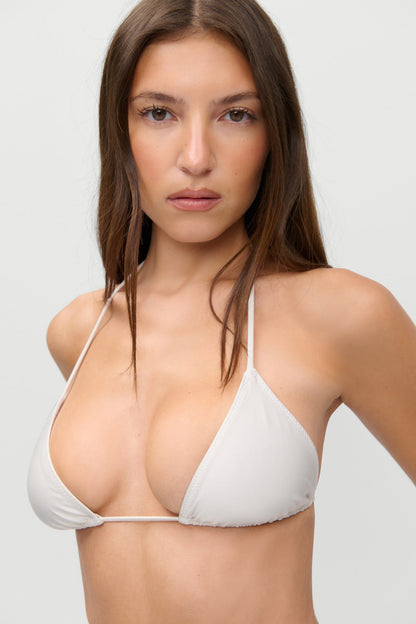 x JENNIE Nick Satin Bikini Top - Moon | Frankies Bikinis