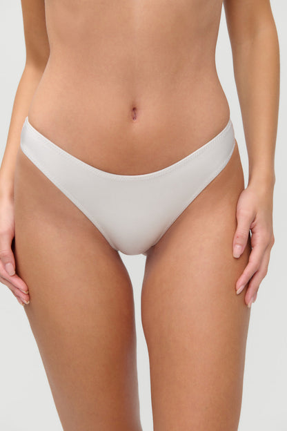 x JENNIE Dove Satin Bikini Bottom - Moon | Frankies Bikinis