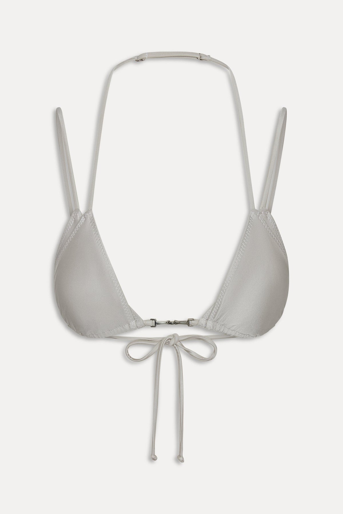 x JENNIE Mabel Satin Bikini Top - Moon | Frankies Bikinis