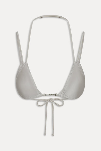 x JENNIE Mabel Satin Bikini Top - Moon | Frankies Bikinis