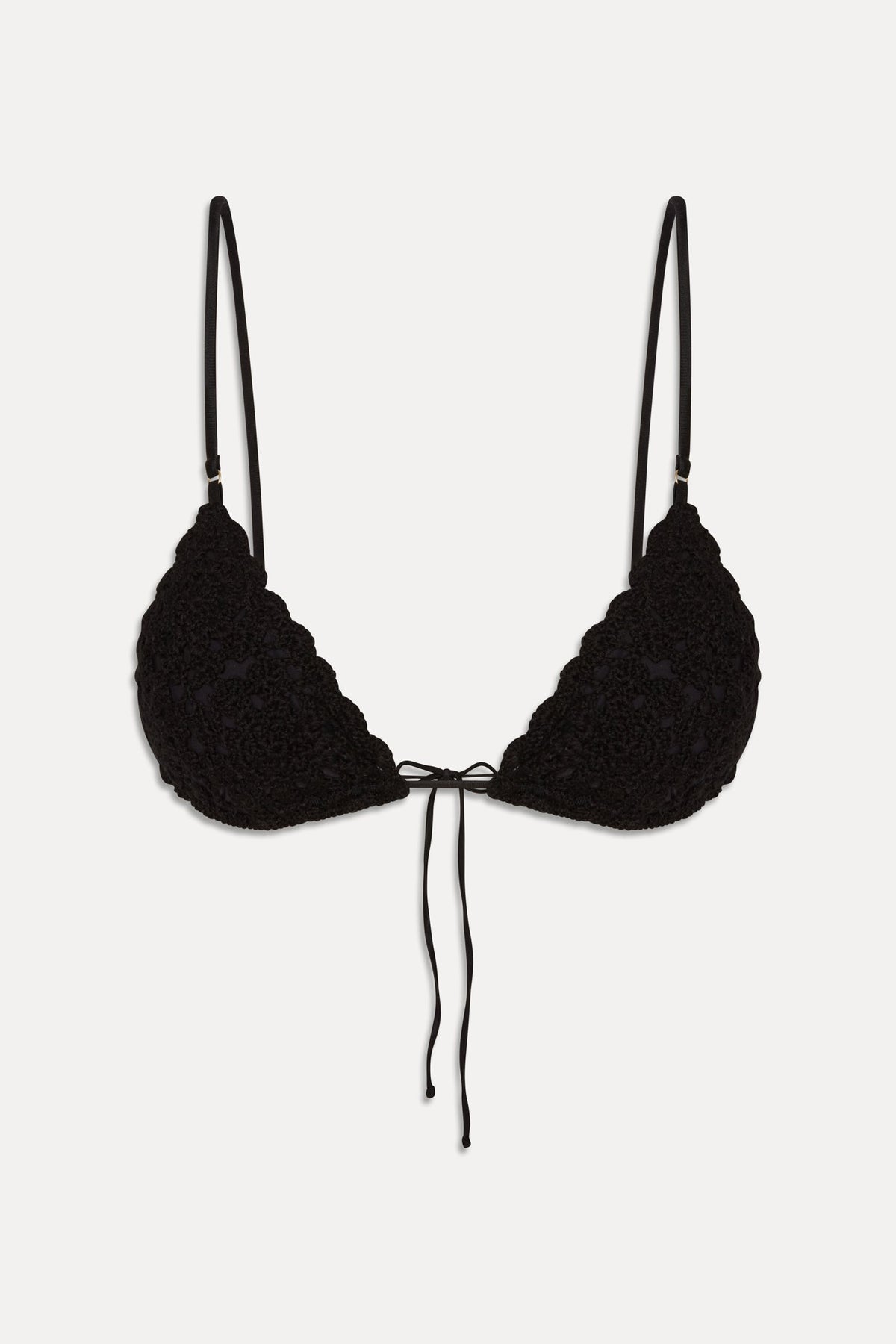 Elena Crochet Shine Bikini Top - Black | Frankies Bikinis