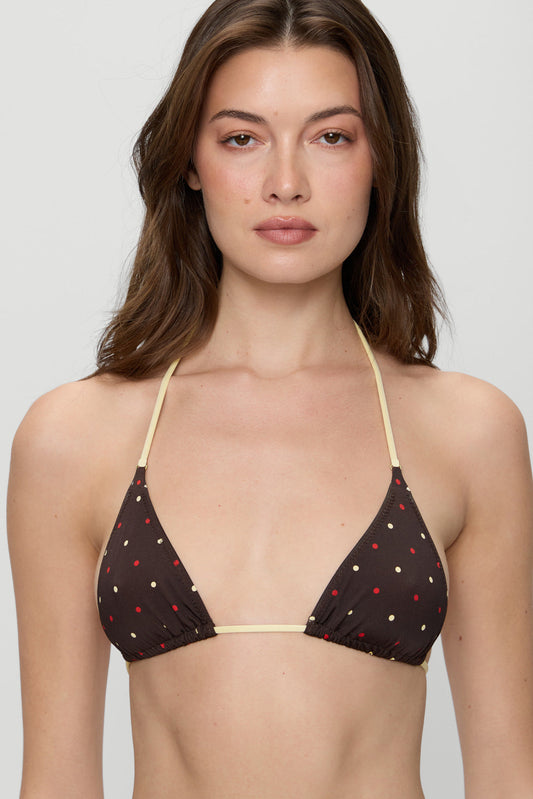 Nick Reversible Satin Bikini Top - Honey Bug | Frankies Bikinis