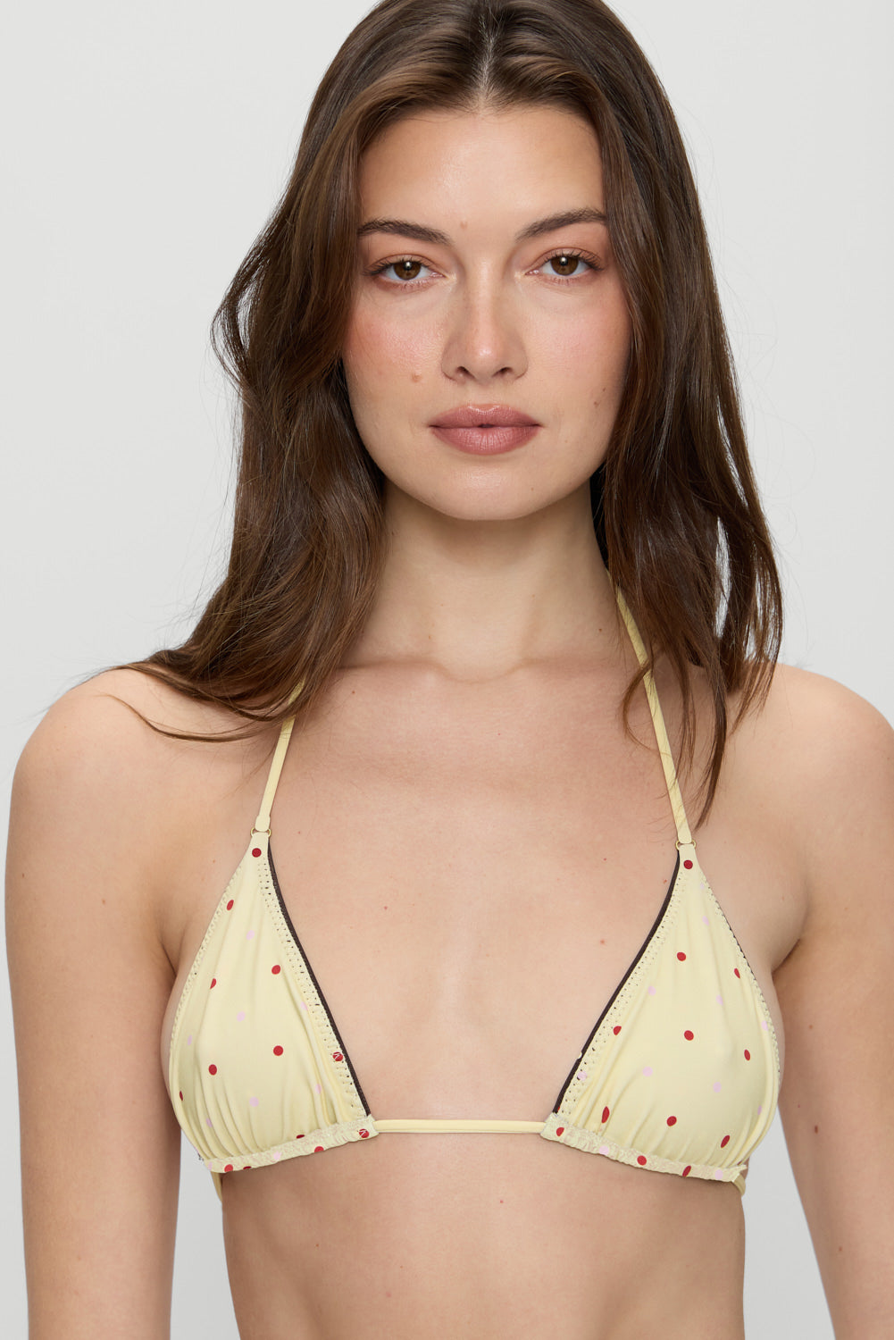 Nick Reversible Satin Bikini Top - Honey Bug | Frankies Bikinis