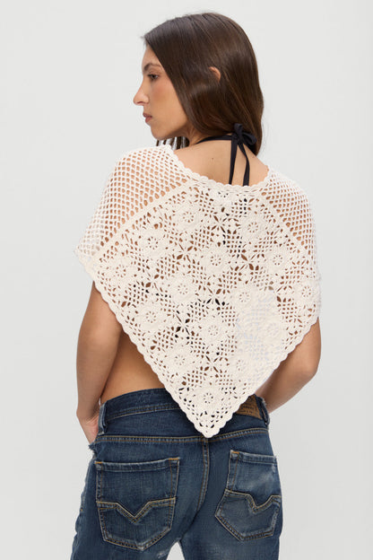Sophie Crochet Poncho - Soft Sand | Frankies Bikinis