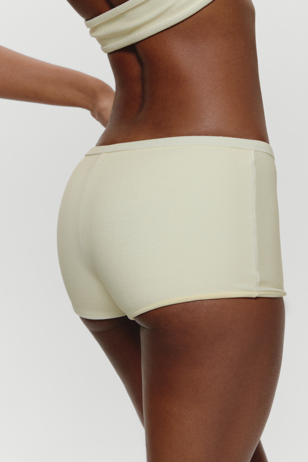 Caster Terry Cheeky Boy Shorts - Lemon | Frankies Bikinis