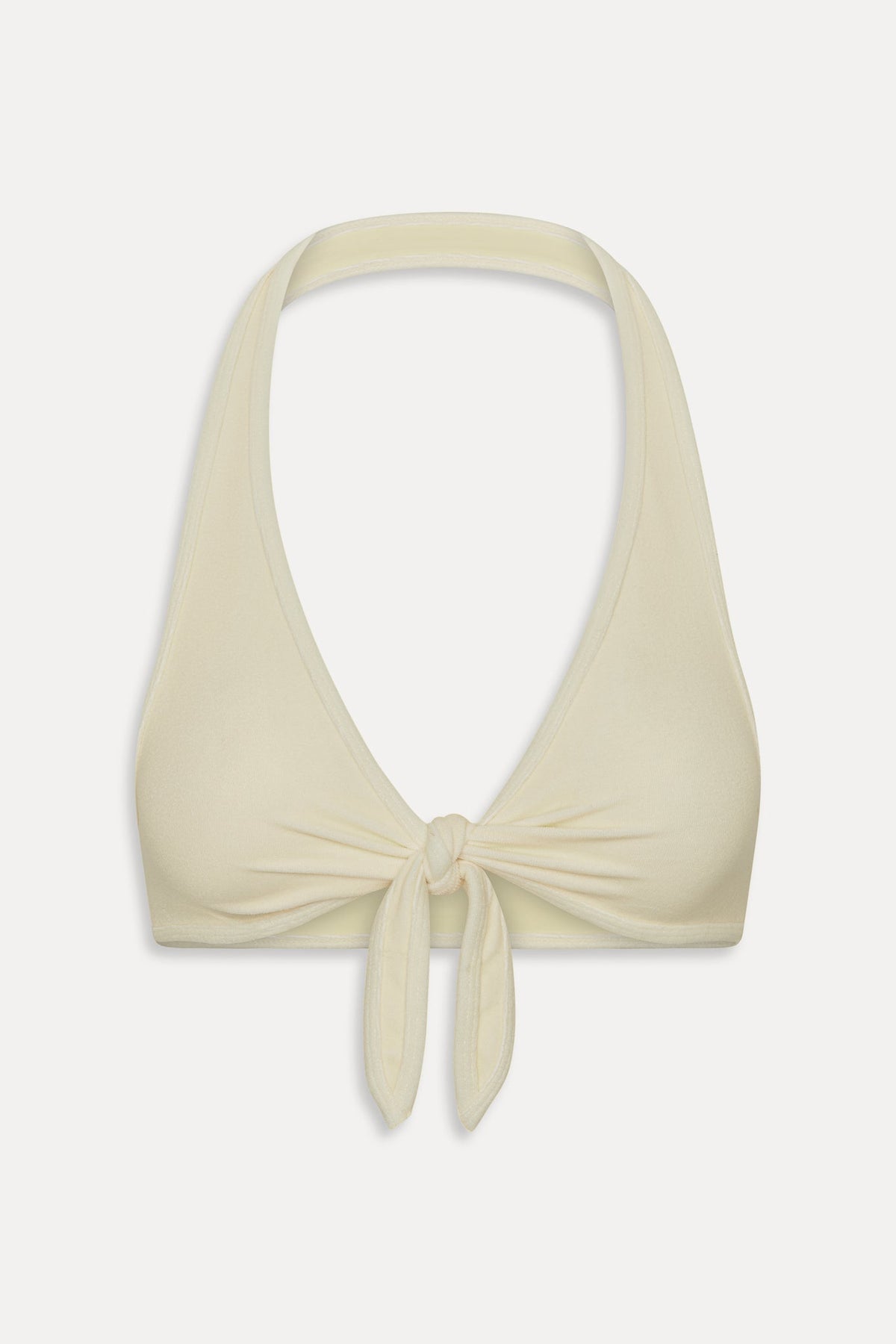 Jayne Terry Halter Bikini Top - Lemon | Frankies Bikinis