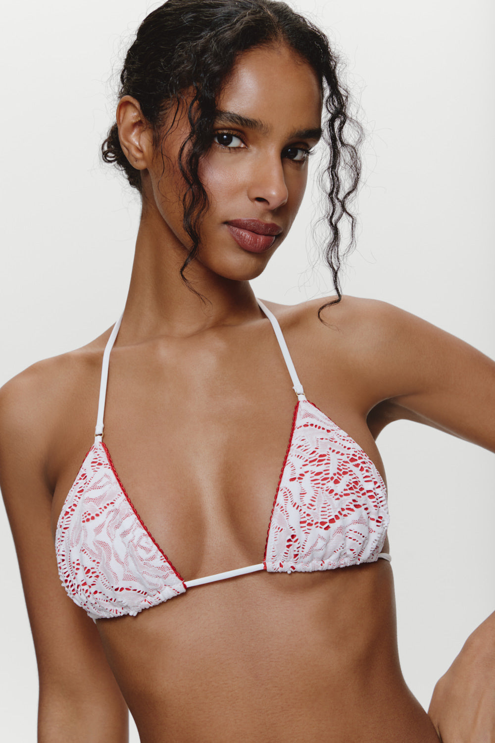 Nick Triangle Halter Bikini Top - Sweet Bloom | Frankies Bikinis