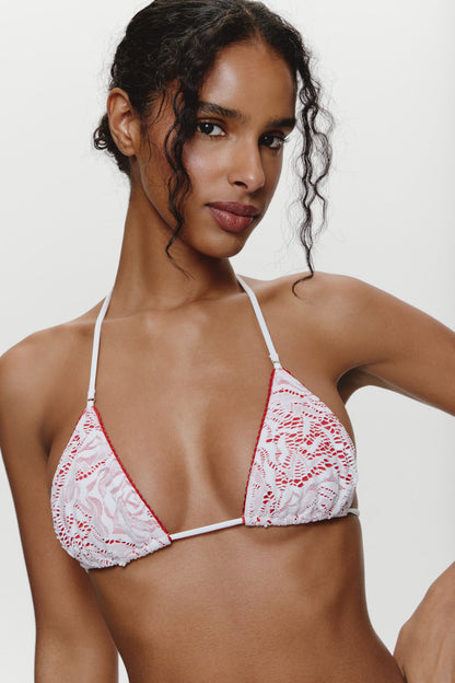 Nick Triangle Halter Bikini Top - Sweet Bloom | Frankies Bikinis