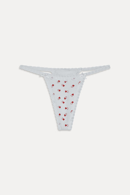 Lulu Cotton Thong - Sunday Love | Frankies Bikinis