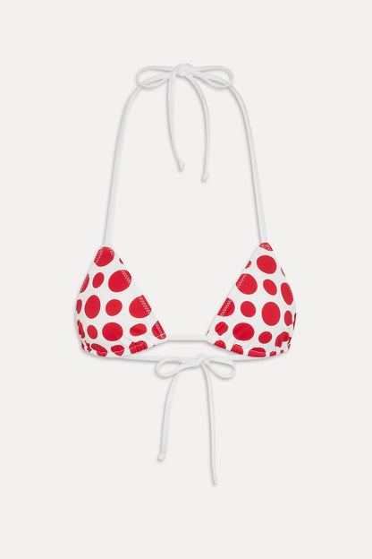 Nick Triangle Halter Bikini Top - Red Dottie | Frankies Bikinis