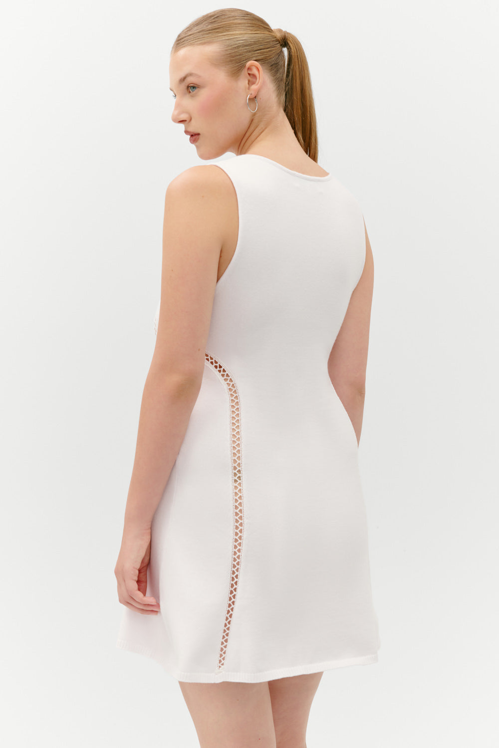 Ellie Knit Mini Dress - Optic White | Frankies Bikinis