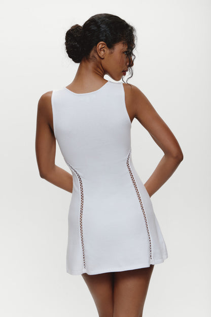 Ellie Knit Mini Dress - Optic White | Frankies Bikinis