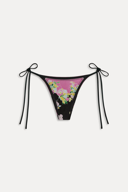 Mackenzie Cheeky String Bikini Bottom - Midnight Blossom | Frankies Bikinis