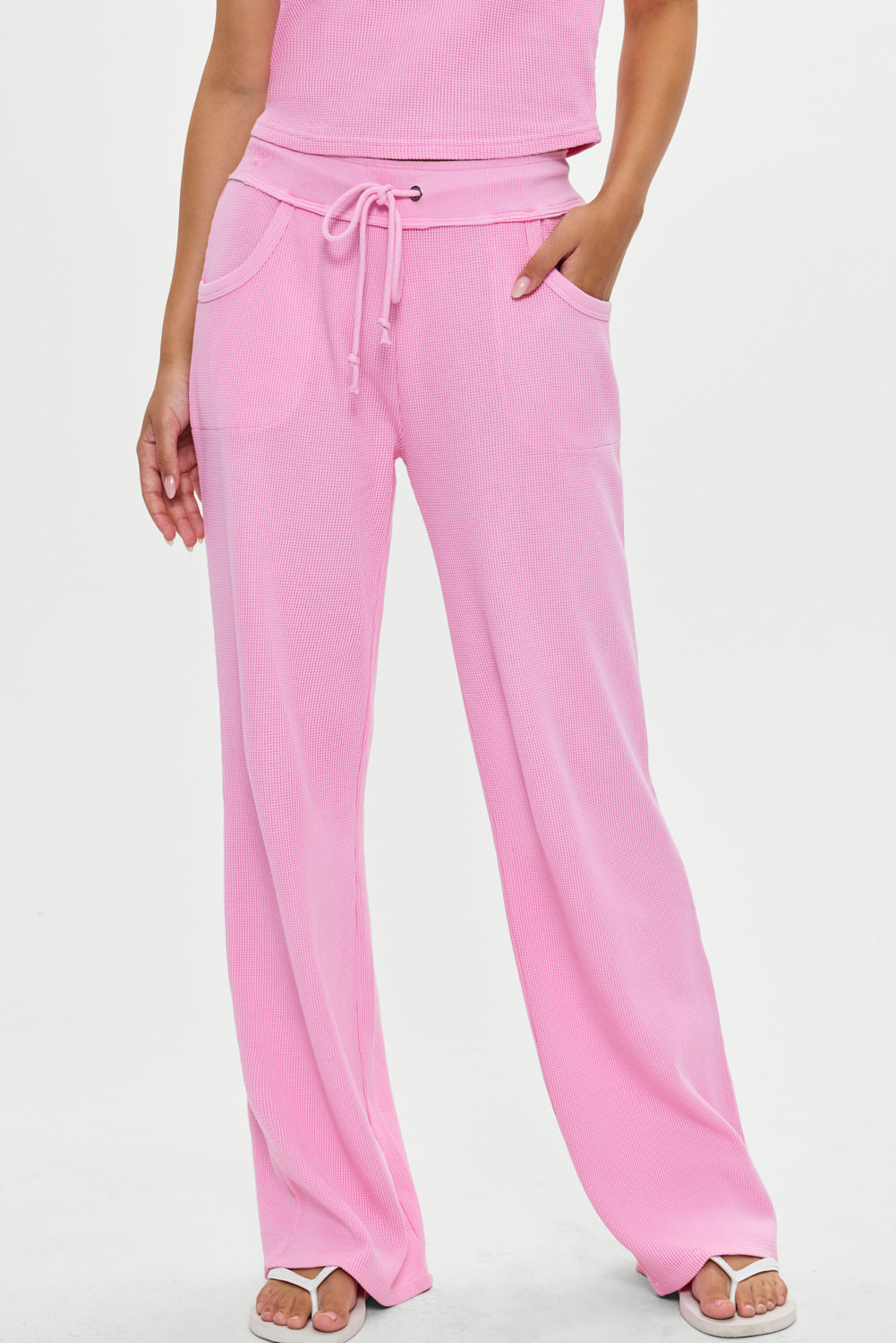 Emma Thermal Low Rise Pants - Blush | Frankies Bikinis