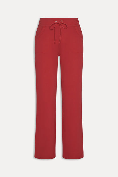 Emma Thermal Low Rise Pants - Strawberry Red | Frankies Bikinis