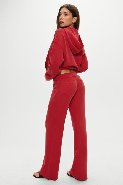 Emma Thermal Low Rise Pants - Strawberry Red | Frankies Bikinis