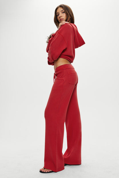 Emma Thermal Low Rise Pants - Strawberry Red | Frankies Bikinis