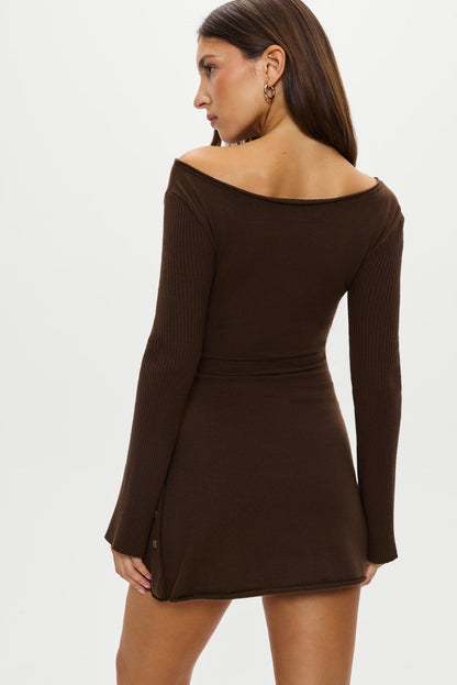 Elsa Off The Shoulder Mini Dress - Amber | Frankies Bikinis