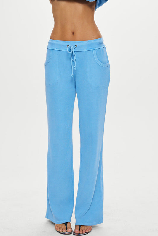 Emma Thermal Low Rise Pants - Lullaby Sky | Frankies Bikinis