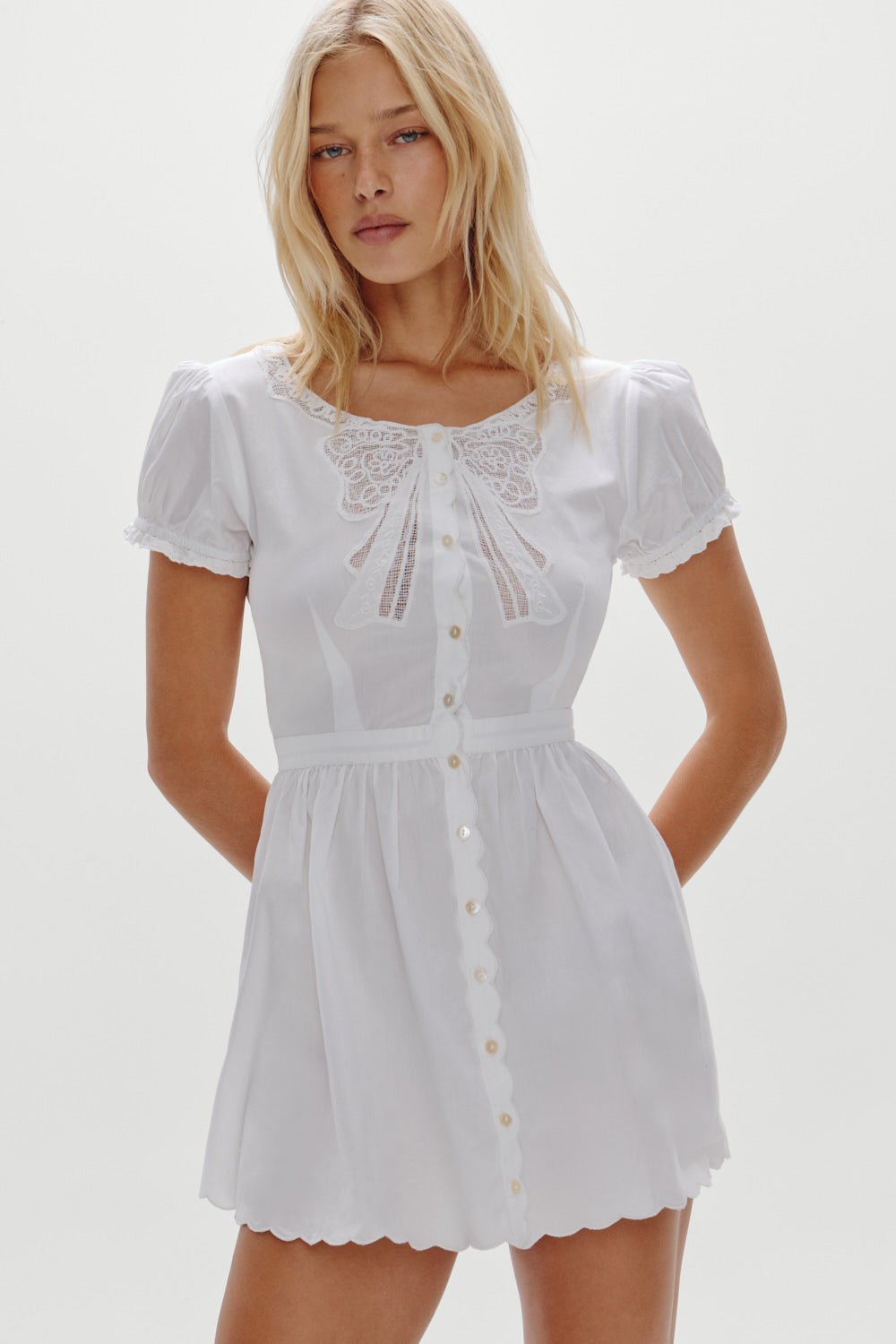 Ivy Cotton Mini Dress - White | Frankies Bikinis