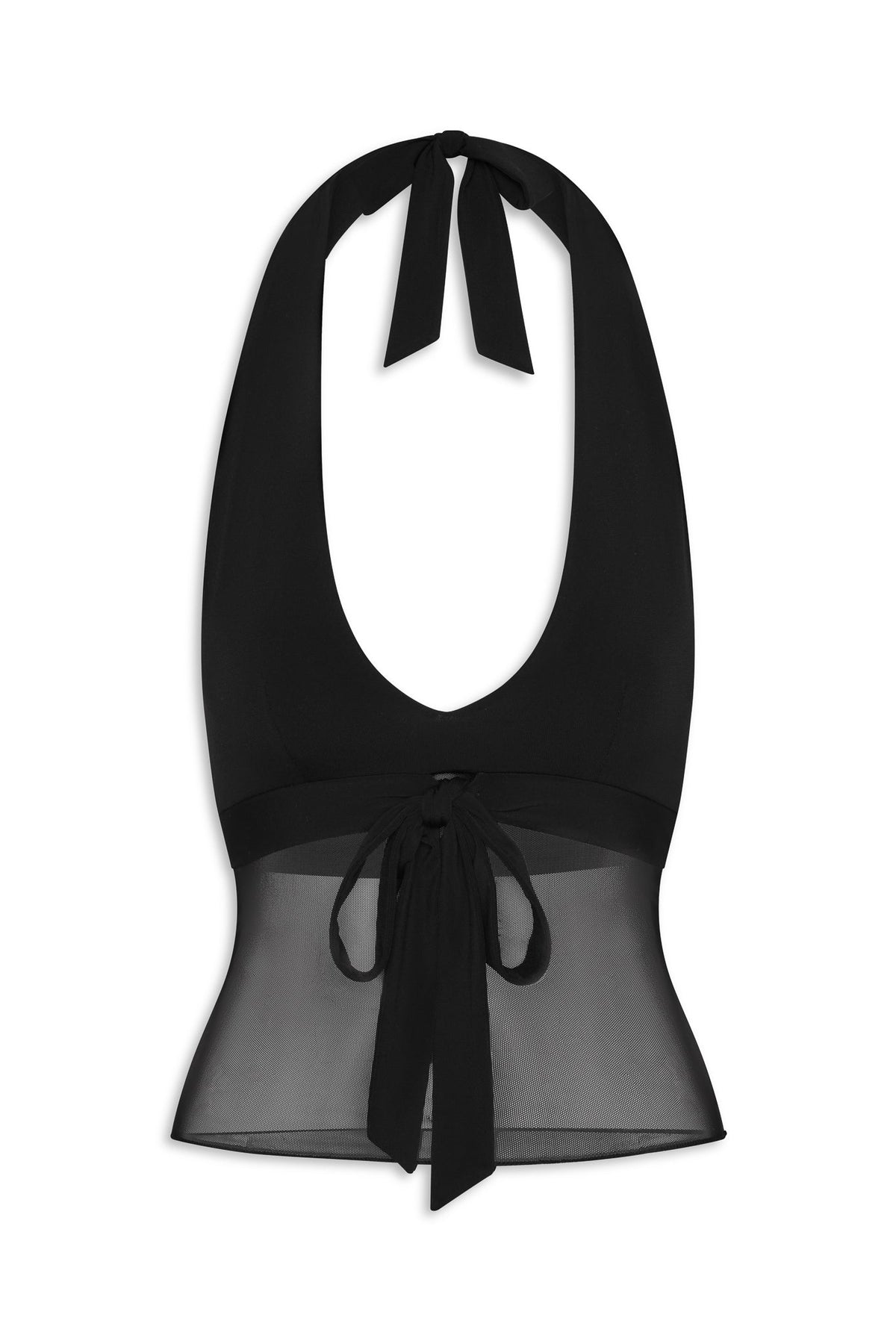 May Mesh Knit Halter Top - Black | Frankies Bikinis
